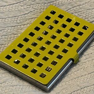 Geometric Green Metal Business Card Holder